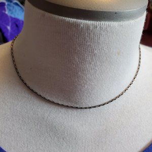 13" Silver Tone Fine Choker Chain Necklace Simple